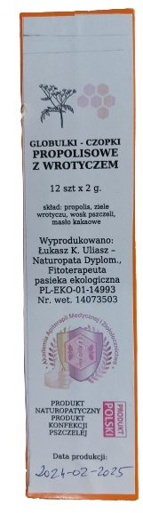 Czopki propolisowe z wrotyczem, 12x2g