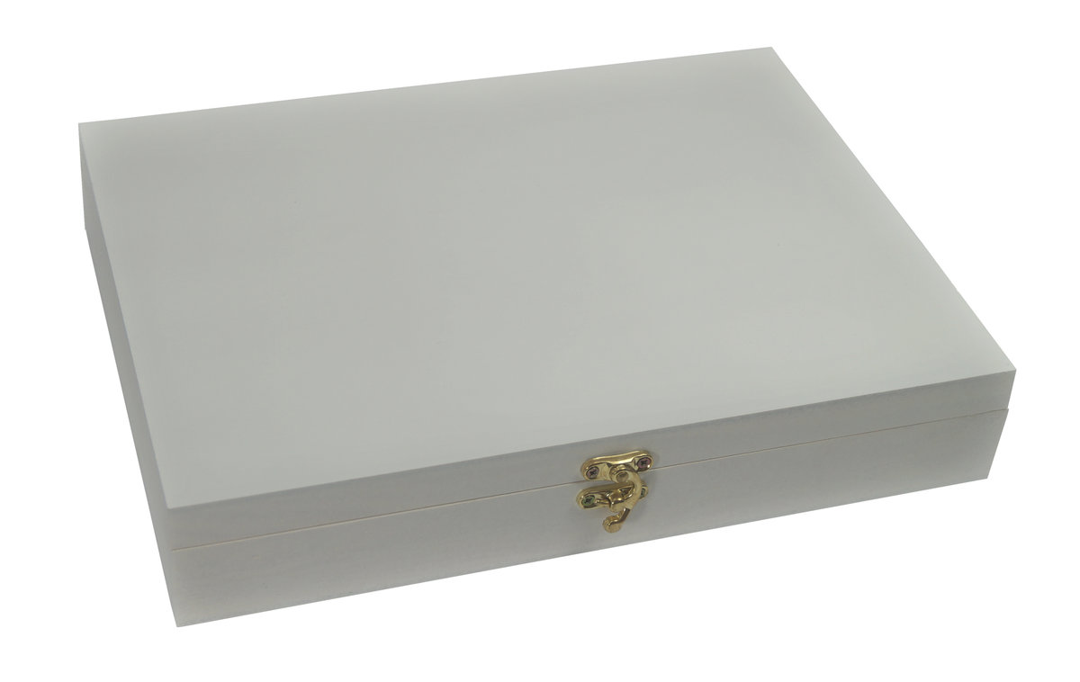 PUDEŁKO DREWNIANE 29x20x7 BIAŁE szkatułka na biżuterię ozdoby pamiątki