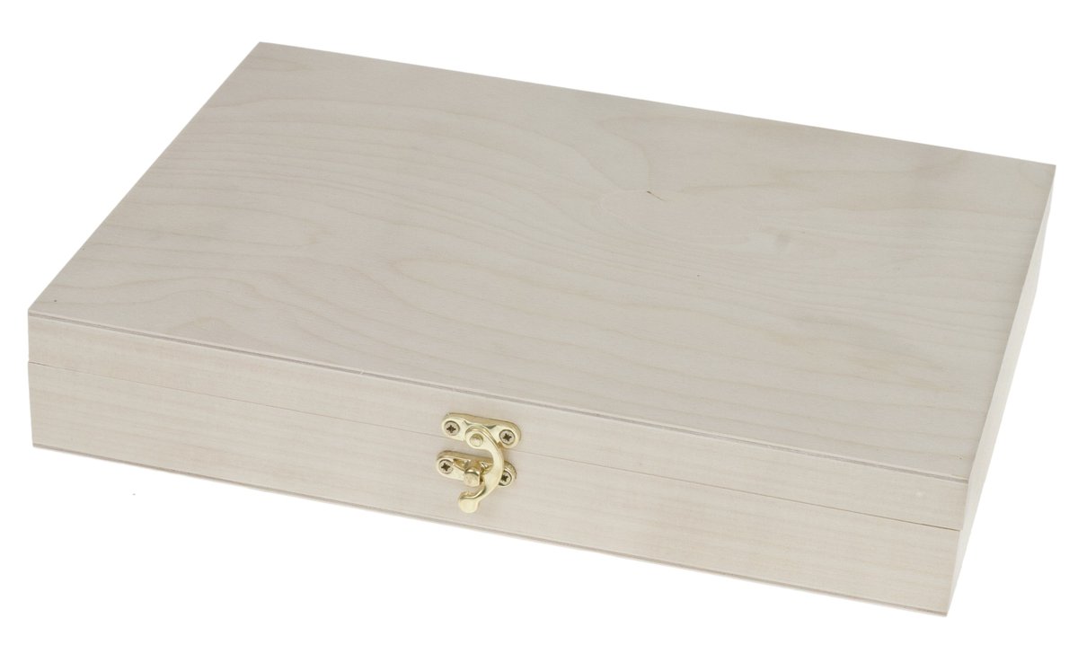 PUDEŁKO DREWNIANE 32x23,5x6,2 A4 szkatułka na biżuterię ozdoby pamiątki Decoupage