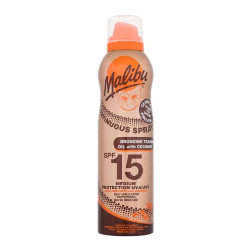 Malibu Continuous Spray Bronzing Oil Coconut SPF15 preparat do opalania ciała 175 ml unisex