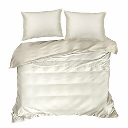 Eurofirany Pościel satynowa 160x200 Linda kremowa zdobiona koronką Eurofirny