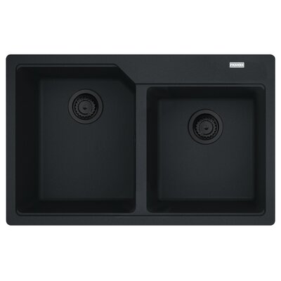 Franke Urban UBG 620-36-33 GSC Zlewozmywak granitowy dwukomorowy 78x50 cm czarny mat 114.0697.746
