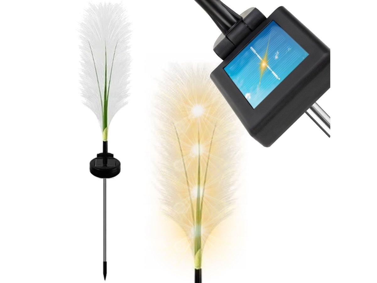 Lampa Ogrodowa Solarna Led Trawa Pampasowa Świecąca Pochodnia