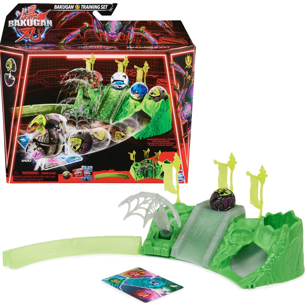Zestaw Bakugan Training Set + Figurka Spidra Insect Clan zielony Gra strategiczna