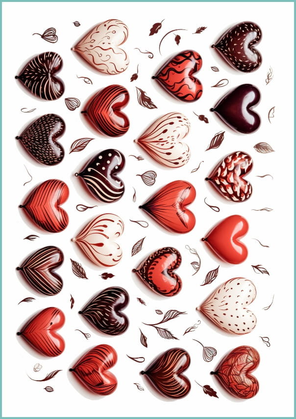 Tatuaże tymczasowe, zmywalne, serca ze zwierzęcym printem,  format arkusz A4