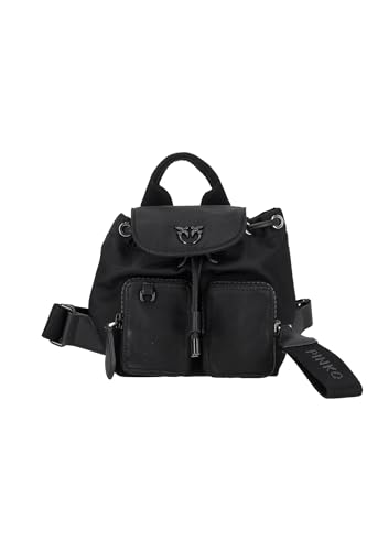 Pinko Damski plecak Vagabond Mini plecak nylonowy z recyklingu, Z99b, czarny, limuzyna, kolor blokowy, Z99b_czarny limuzyna blok kolorowy, jeden rozmiar