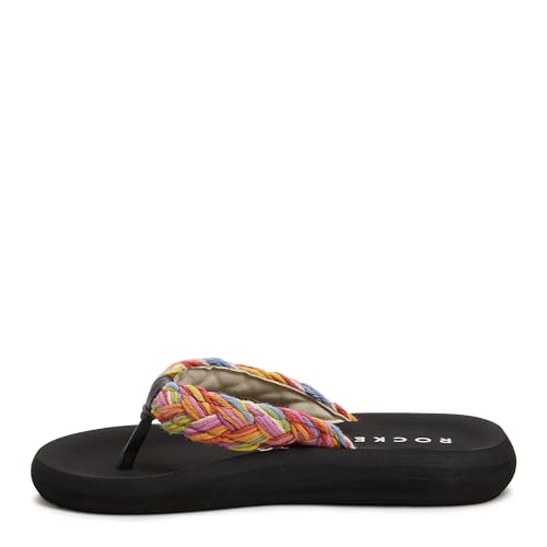 ROCKET DOG Damskie japonki Sunset Cord Flip-Flop, tęczowy warkocz, 37 EU, Tęczowy warkocz, 37 EU