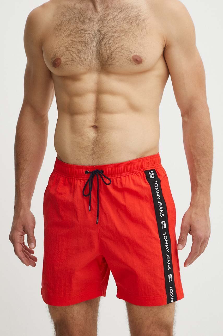 Tommy Jeans szorty kąpielowe kolor czerwony UM0UM03142