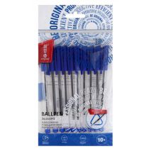 MemoBe Długopis biurowy przezroczysty 1 mm niebieski 10 szt. etui