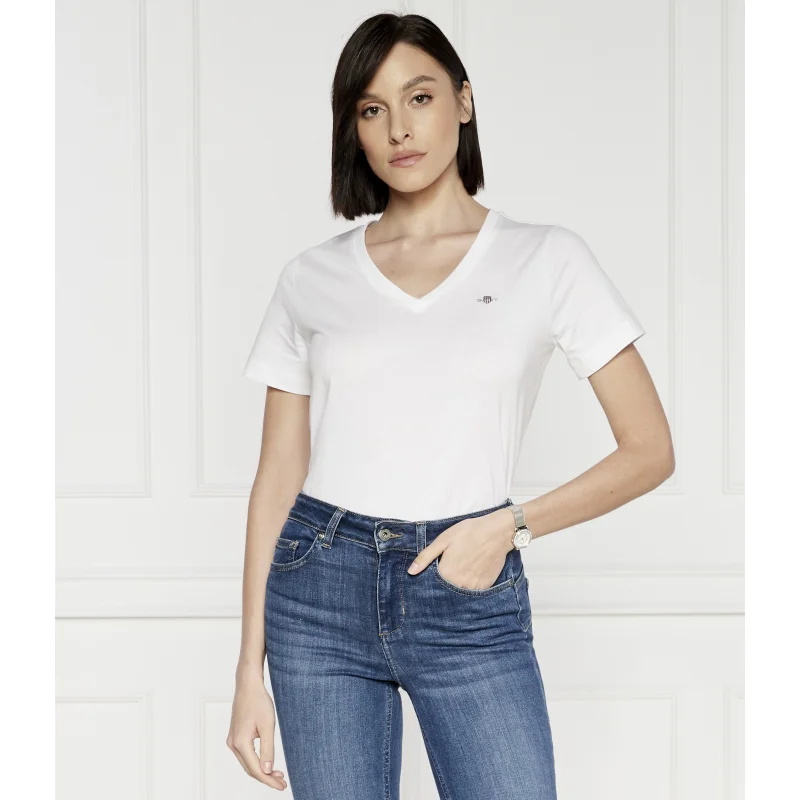 Gant T-shirt T-shirt REG SHIELD SS V-NECK T-SHIRT | Slim Fit