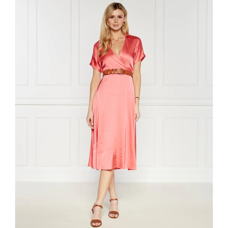 Liu Jo Satynowa sukienka z paskiem