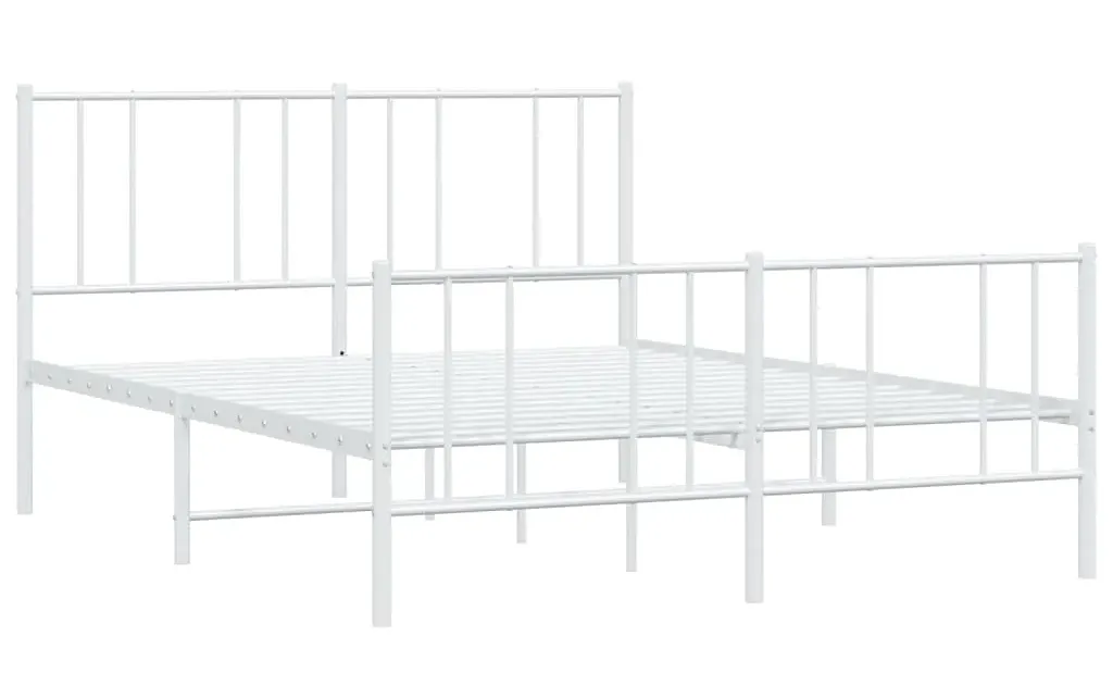 Białe metalowe łóżko małżeńskie 160x200 cm C6-W61