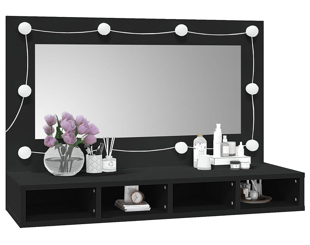 Czarna nowoczesna toaletka led na biurko C7-Z25