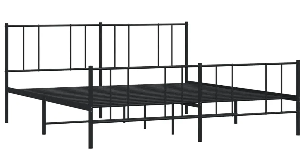 Czarne metalowe łóżko małżeńskie 200x200cm S6-L59