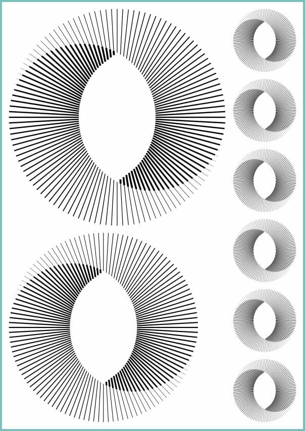 Tatuaże tymczasowe, zmywalne, linie w abstrakcyjnym tle koła, format arkusz A4