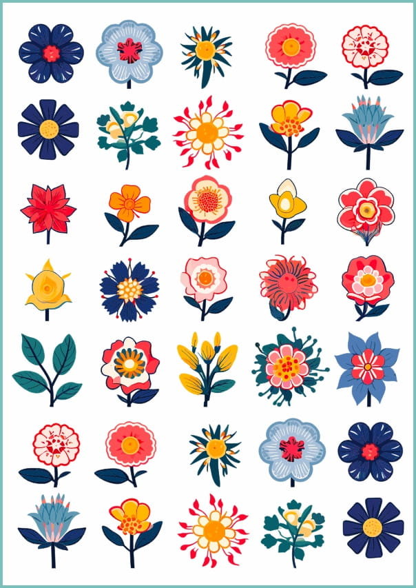Tatuaże tymczasowe, zmywalne, kwiaty 08,  format arkusz A4