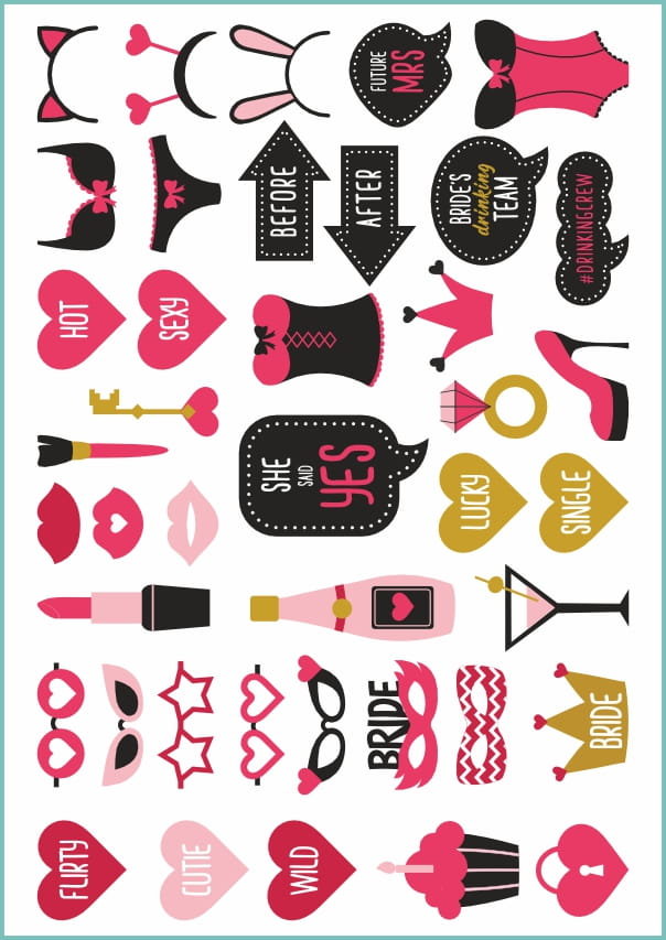 Tatuaże tymczasowe, zmywalne, rekwizyty do fotobudki, wieczór panieński, format arkusz A4