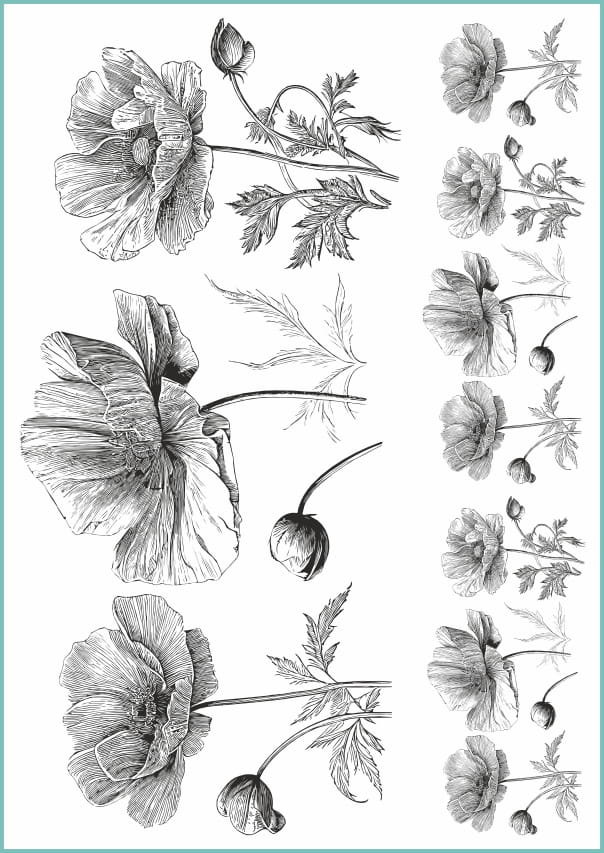 Tatuaże zmywalne tymczasowe, szkic maku,  format arkusz A4