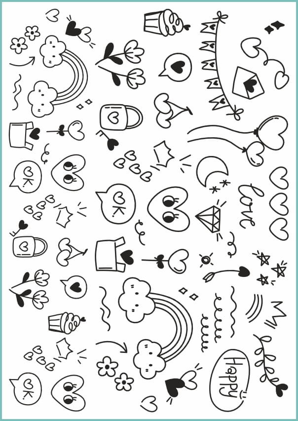 Tatuaże tymczasowe, zmywalne, valentine doodle,  format arkusz A4