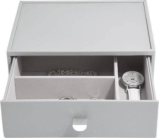 Szkatułka na biżuterię Stackers classic kamienna szarość z szufladą