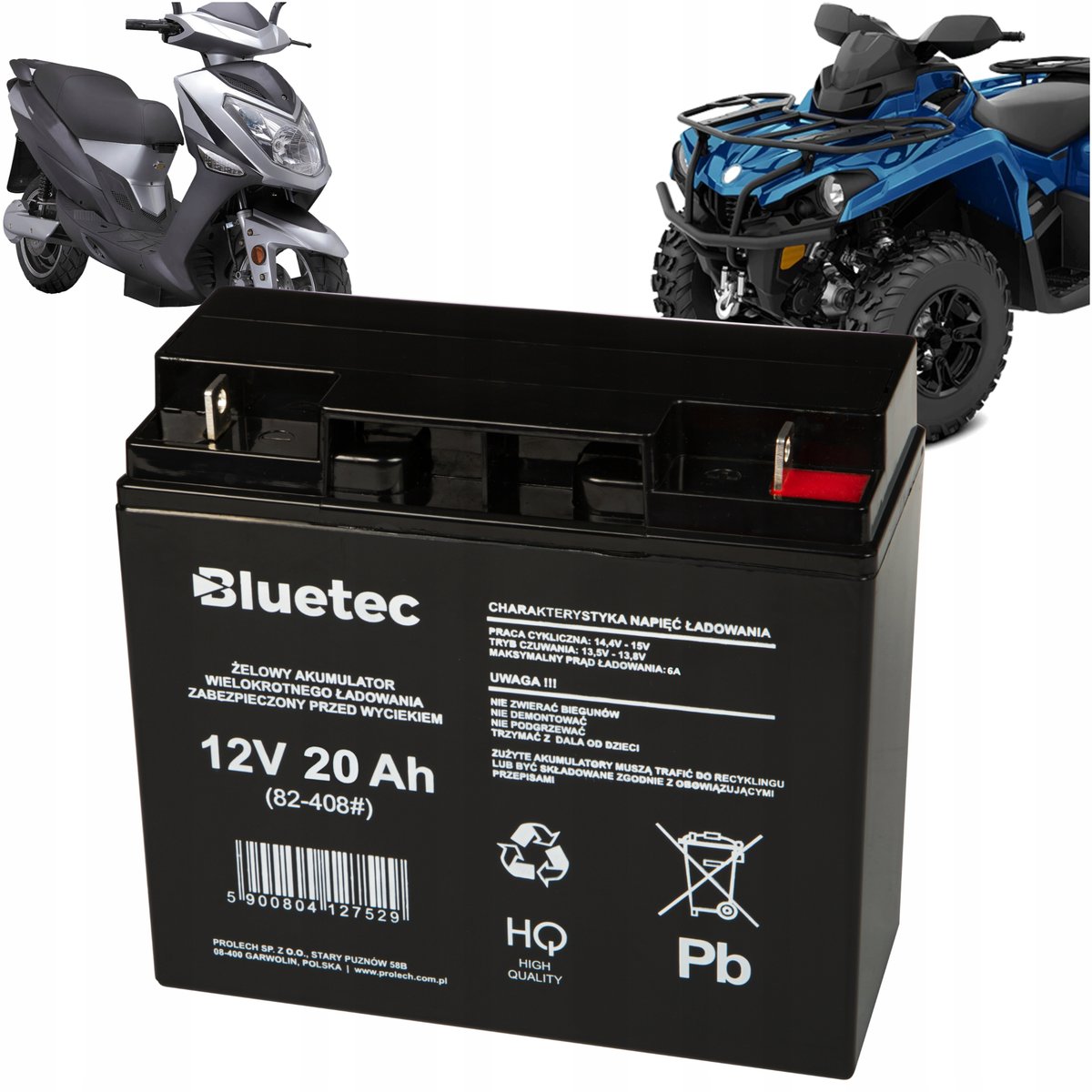 AKUMULATOR ŻELOWY AGM 12V 20Ah ALARM UPS ZABAWKI