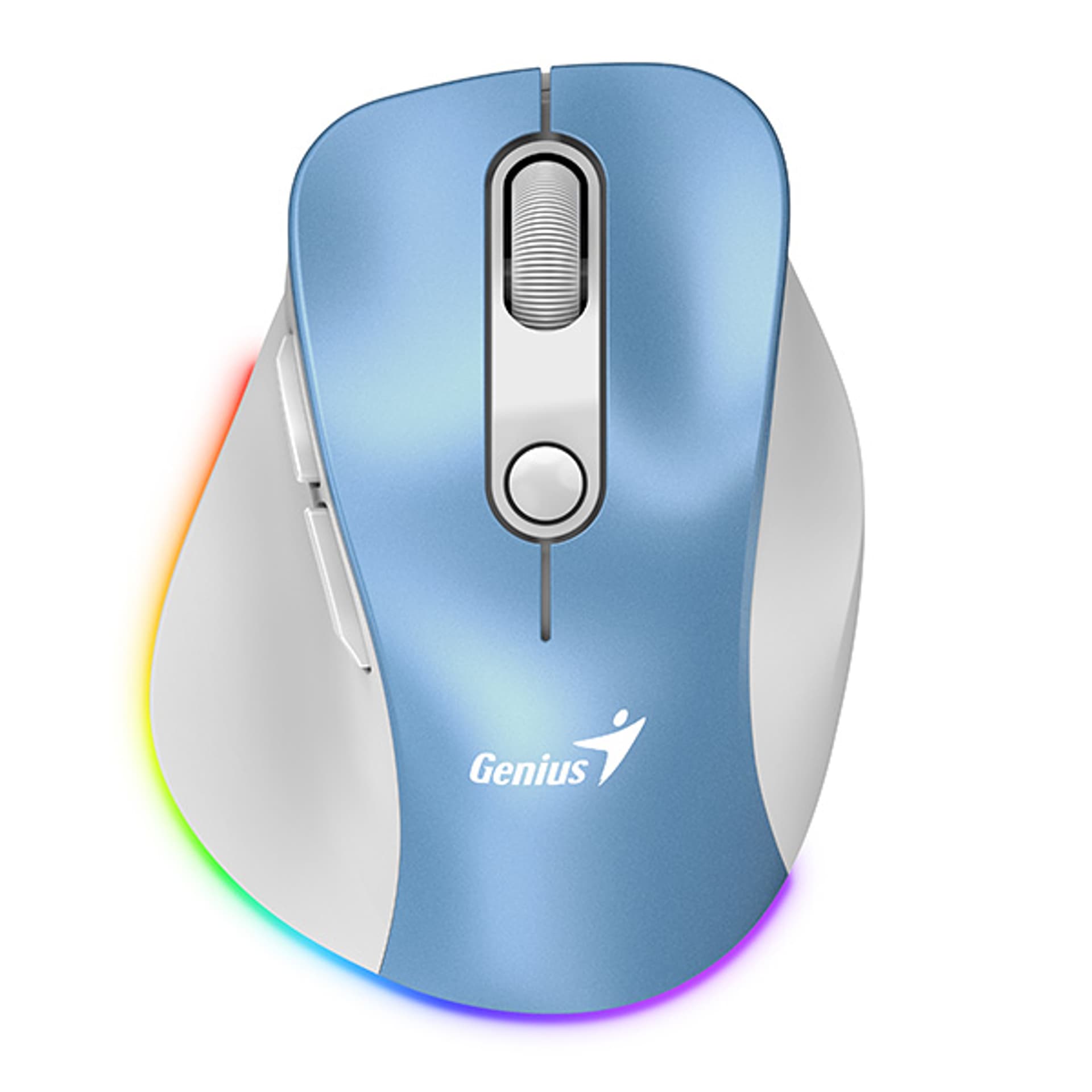 Genius Ergo 9000S Pro, biało-niebieska, optyczna, 2400DPI