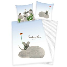 Herding Pościel bawełniana 140x200 Leo Lionni s myszki błękitna szara poszewka 70x90 H24