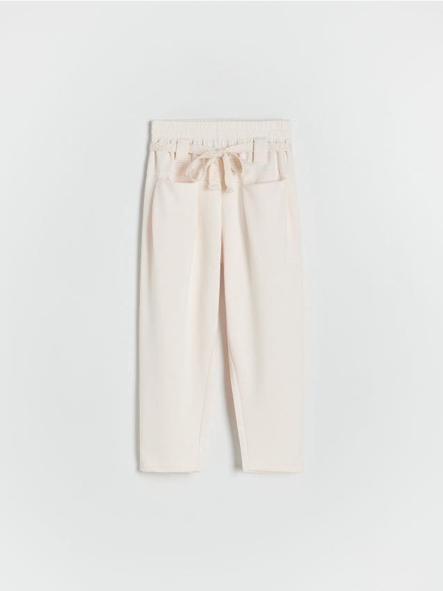 Reserved - Spodnie z wiskozą - złamana biel