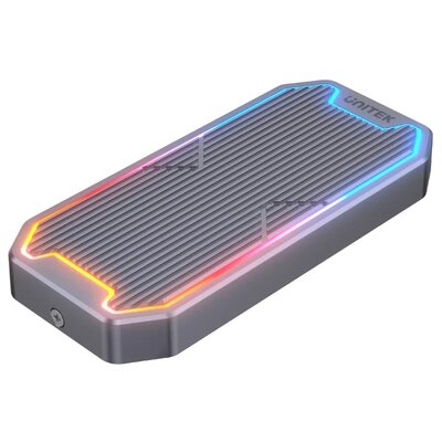 Obudowa Unitek M.2 SSD NVMe/SATA 10Gb/s z oświetleniem RGB (4894160048066)