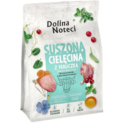 DOLINA NOTECI karma dla psów małych ras SUSZONA CIELĘCINA Z PIERLICZKĄ 3KG