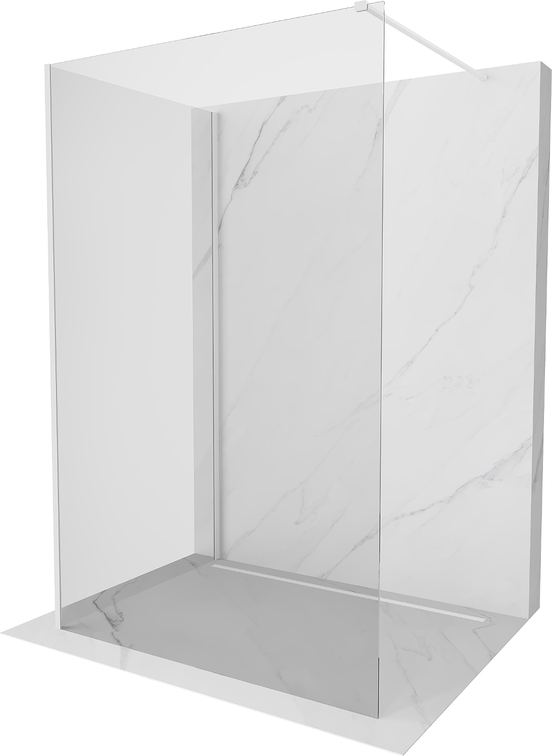 Mexen Kioto ścianka prysznicowa Walk-in 90 x 90 cm, transparent, biała - 800-090-212-20-00-090