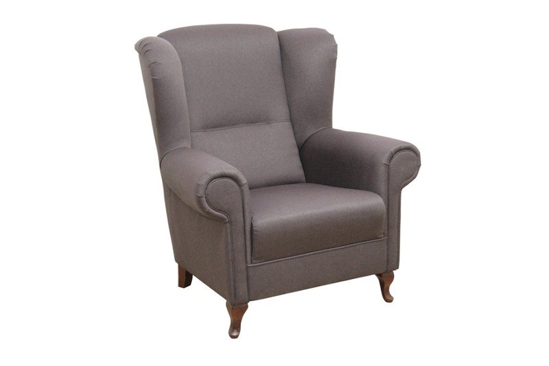 Fotel Ann, brązowo-szary, 90x90x98 cm