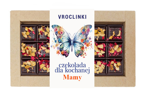 Czekolada gorzka z żurawiną i orzechami laskowymi - Dzień Mamy motyl