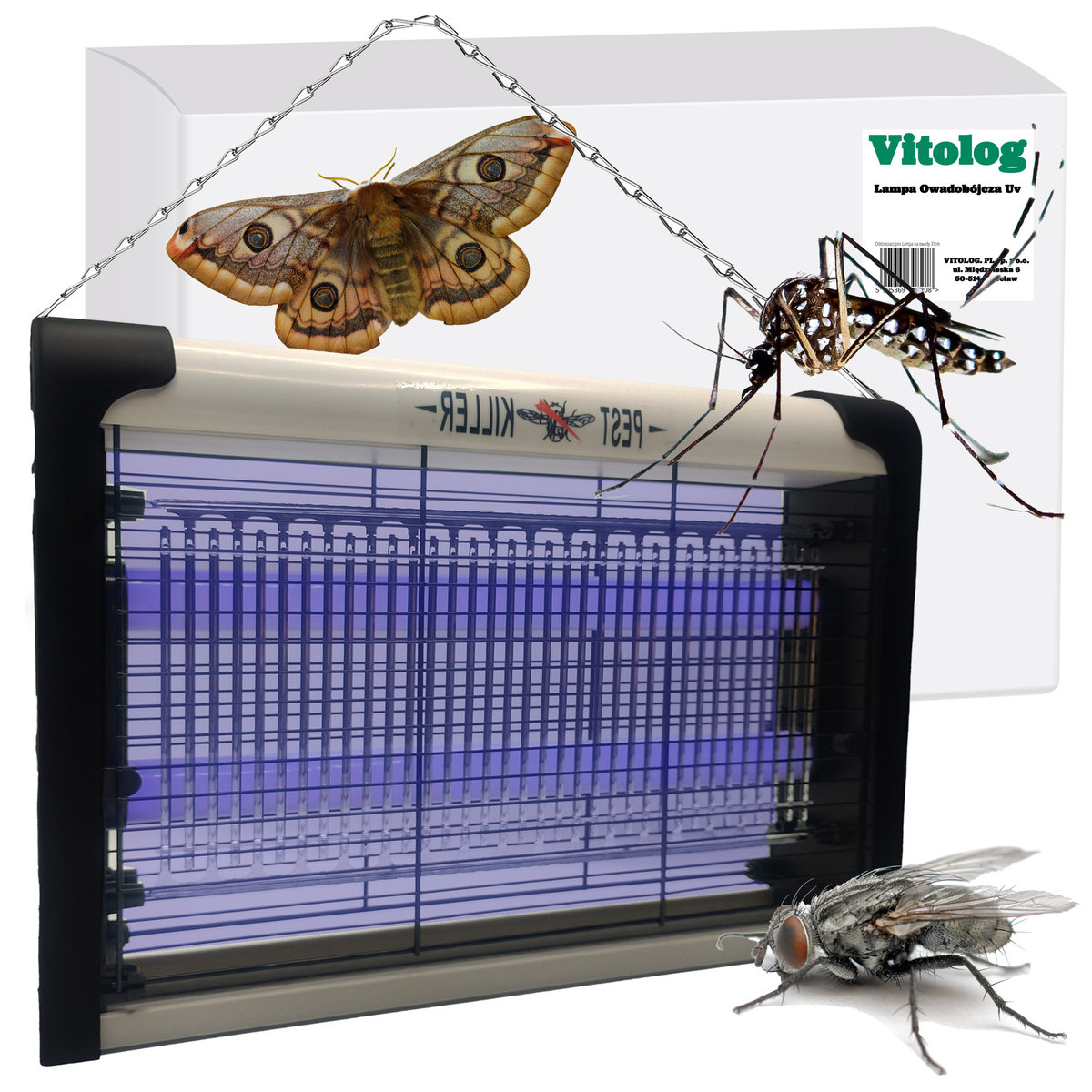 Lampa Owadobójcza UV na Muchy Osy Komary Szerszenie Pułapka Muchołapka XXL