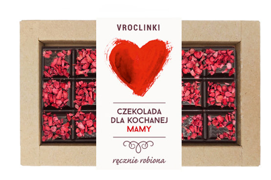 Czekolada gorzka z malinami - Dzień Mamy serce