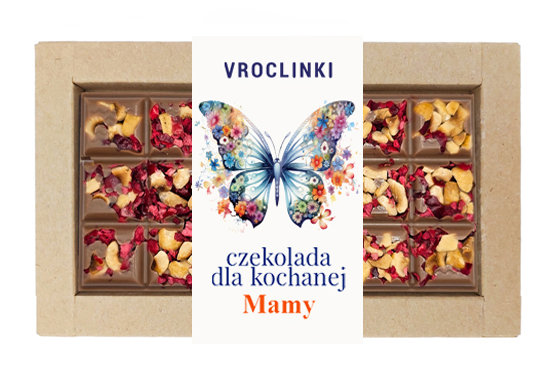 Czekolada mleczna z żurawiną i orzechami laskowymi - Dzień Mamy motyl