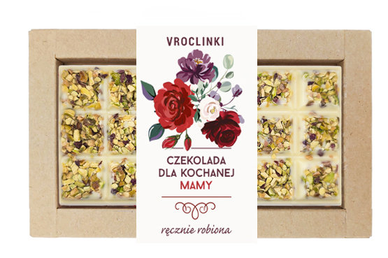 Czekolada biała z pistacjami - Dzień Mamy kwiaty