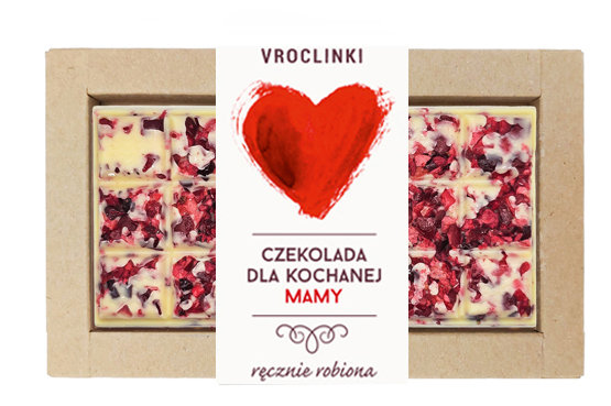 Czekolada biała z żurawiną - Dzień Mamy serce