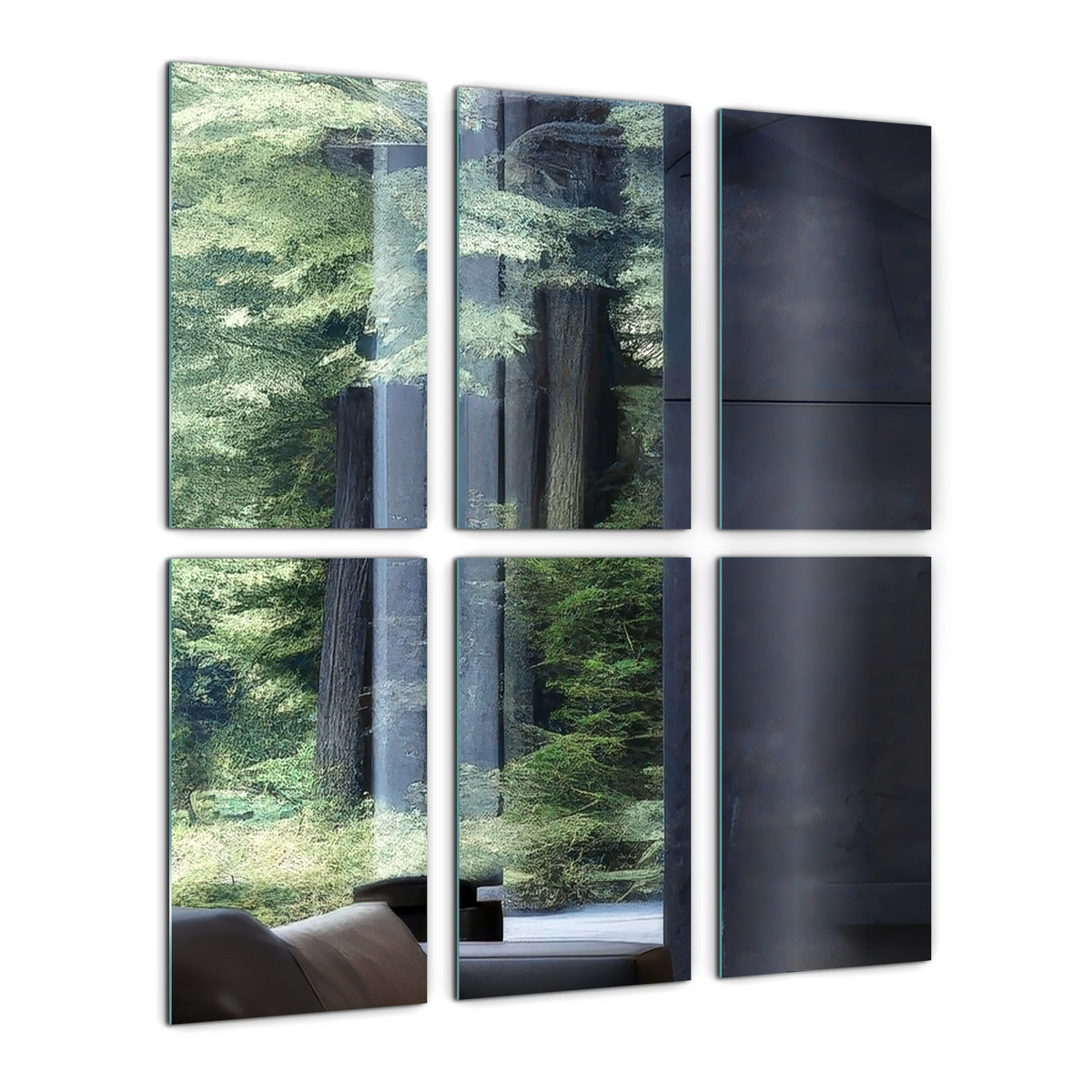 Ozdobne Płytki Ścienne Glamour Lusterko Dekoracyjne 6 szt. - 30x16 cm