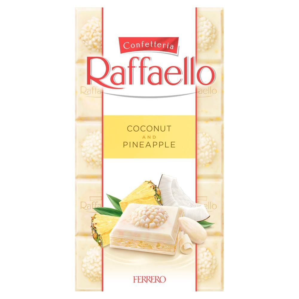Raffaello Nadziewana biała czekolada z nadzieniem o smaku kokosowo-ananasowym 90 g