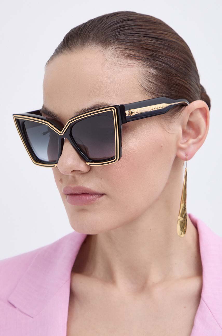 Valentino okulary przeciwsłoneczne damskie kolor czarny