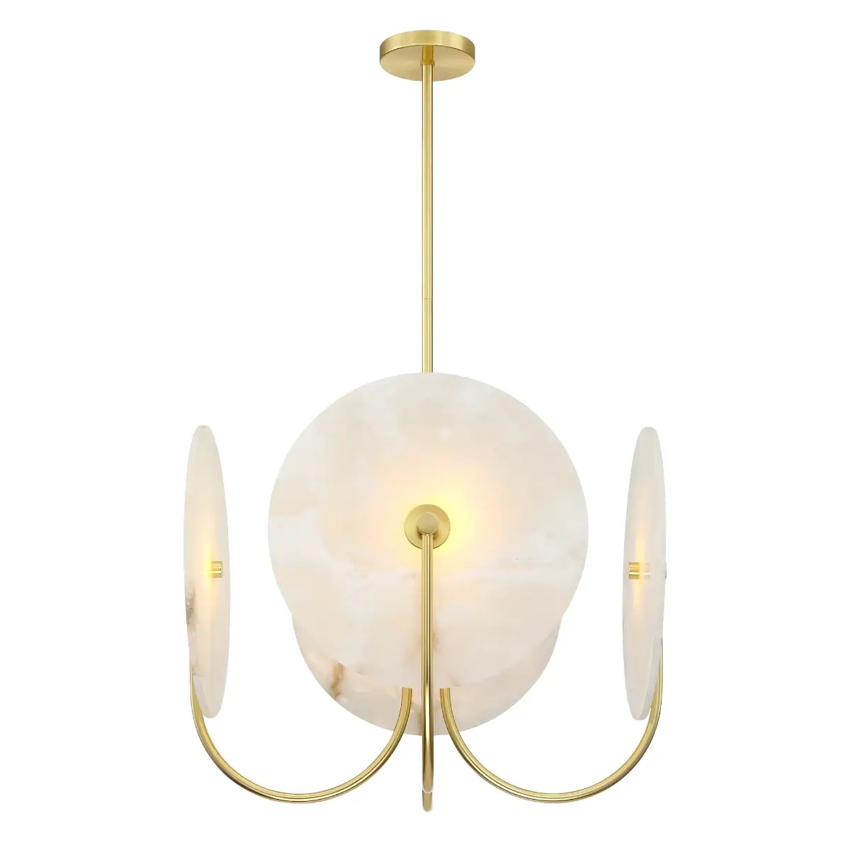 Wisząca lampa Modena P04814BR Cosmolight talerze mosiądz białe