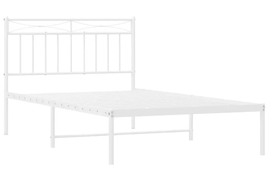 Białe loftowe łóżko metalowe 100x200 cm R4-H47