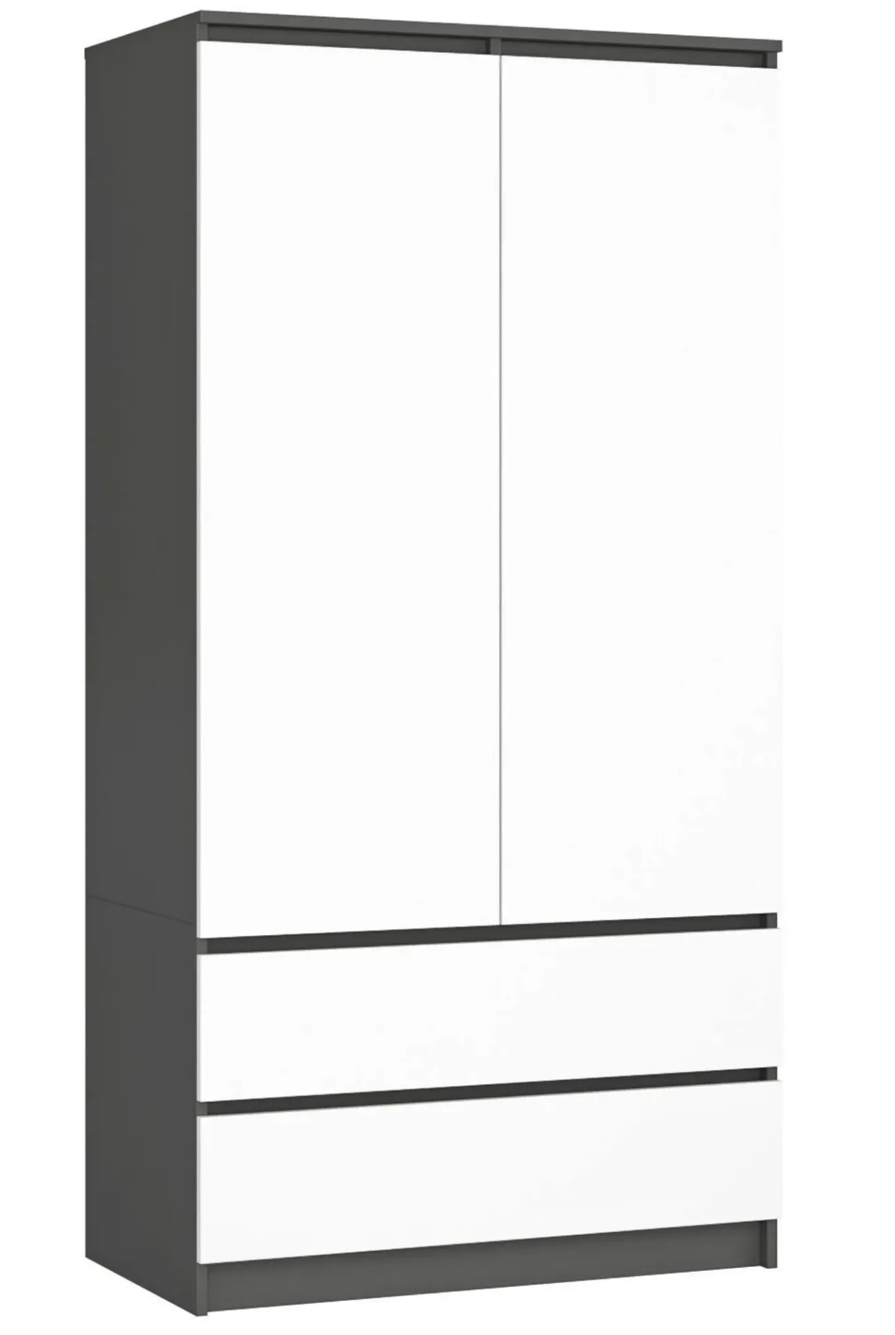 Szafa z drążkiem i półkami szary + biały P3-B64