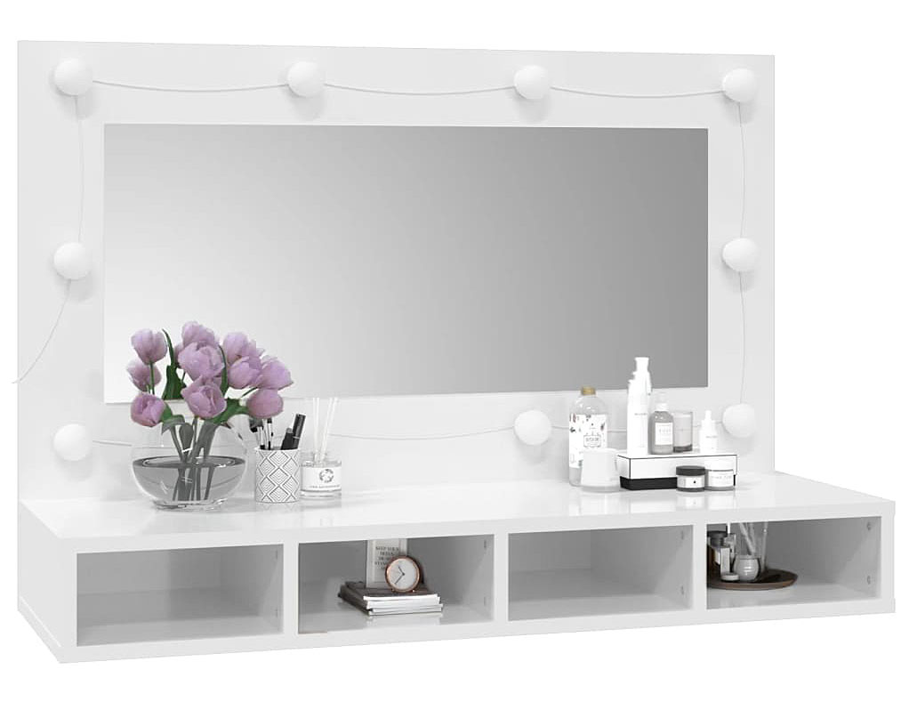 Toaletka z oświetleniem LED na biurko biały połysk Z7-K39