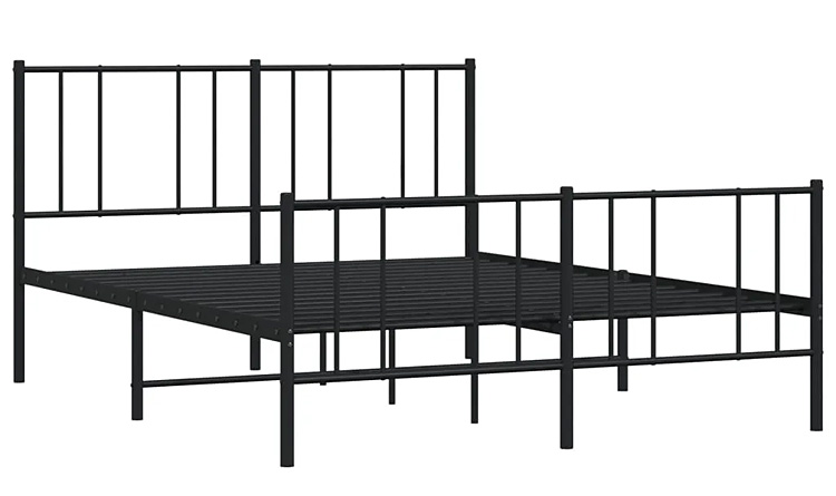 Czarne metalowe łóżko industrialne 120x200cm Romser