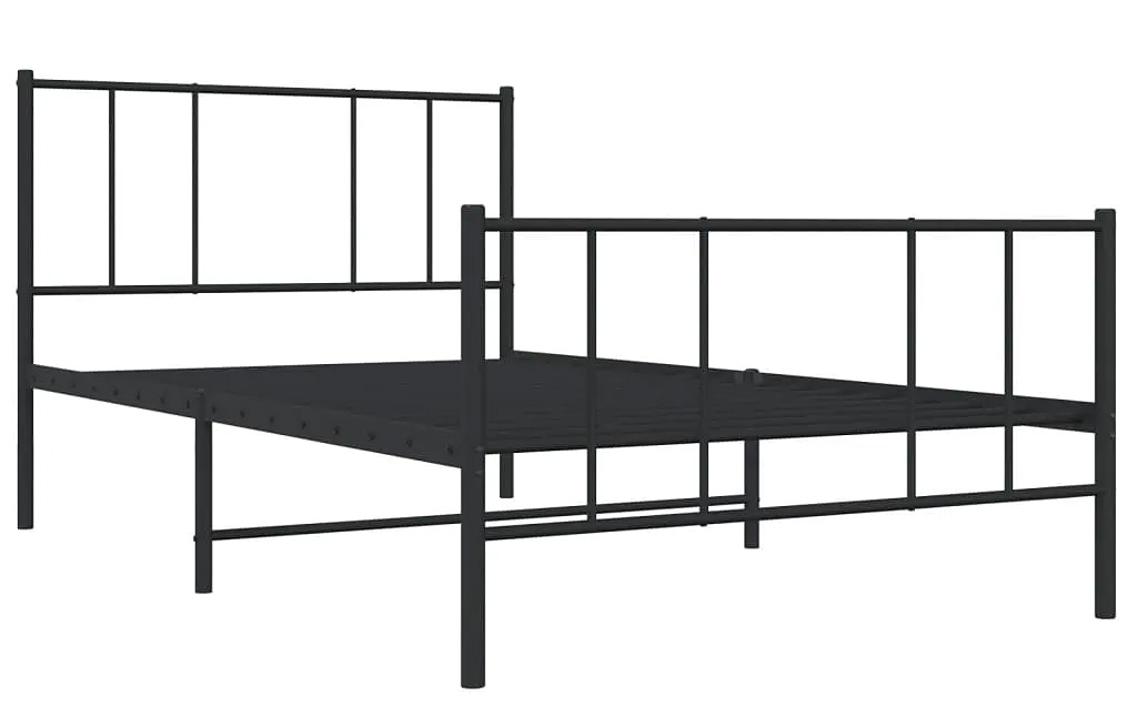 Czarne metalowe łóżko pojedyncze 80x200 cm M7-N74