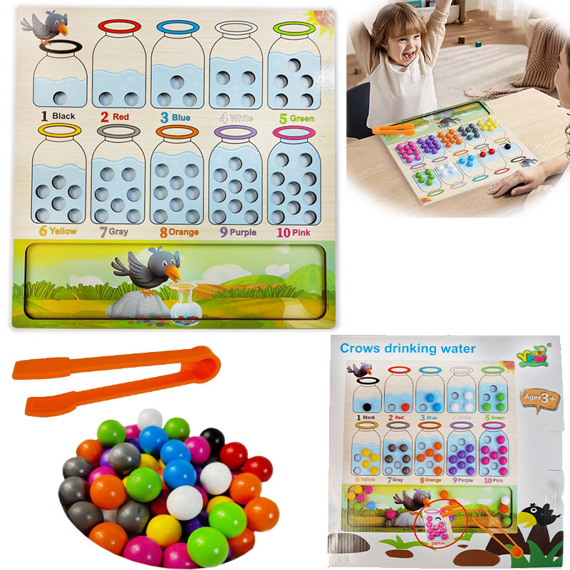 DREWNIANA UKŁADANKA SŁOIKI I KULKI