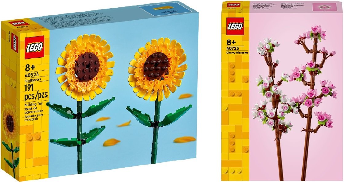 LEGO ICONS Słoneczniki 40524 + LEGO ICONS Kwitnąca wiśnia 40725