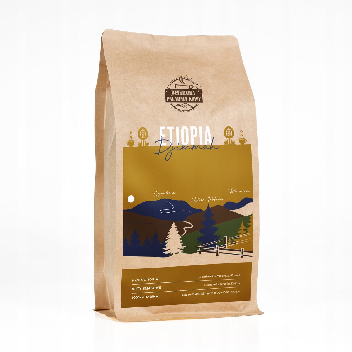 ŚWIEŻO PALONA KAWA MIELONA ETIOPIA DJIMMAH 500g 100% ARABICA SPECIALITY